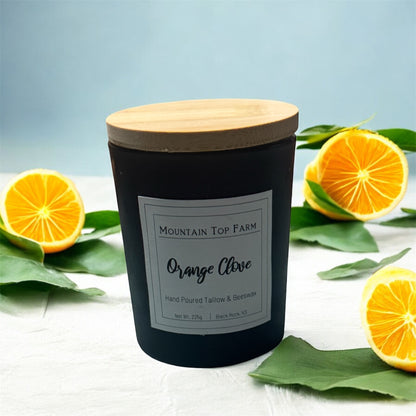 Orange Clove Tallow and Beeswax Candle
